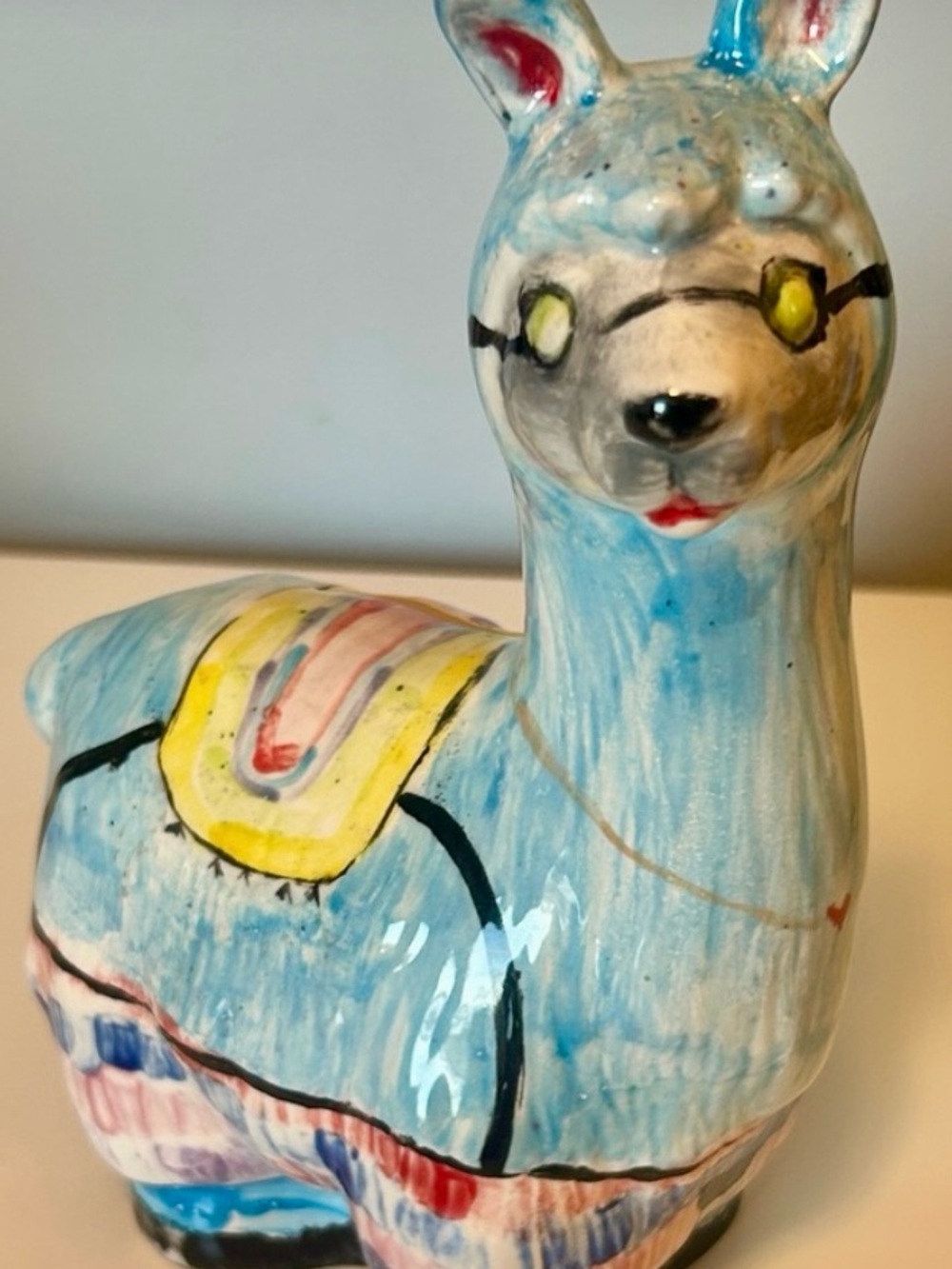 Hand Painted Ceramic Llama Coin Bank
Boho Decor Piggy Bank
